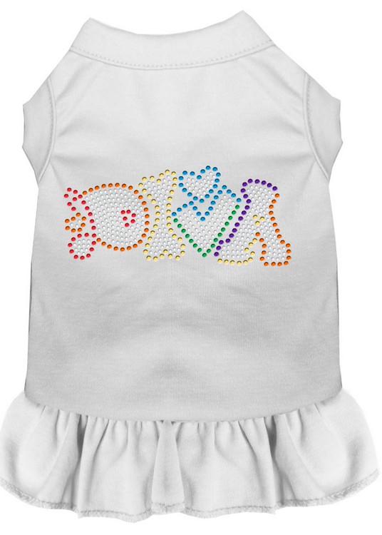 Technicolor Diva Rhinestone Pet Dress White XS